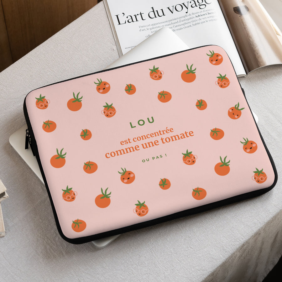 Housse ordinateur 15 pouces Concentré comme une tomate photo