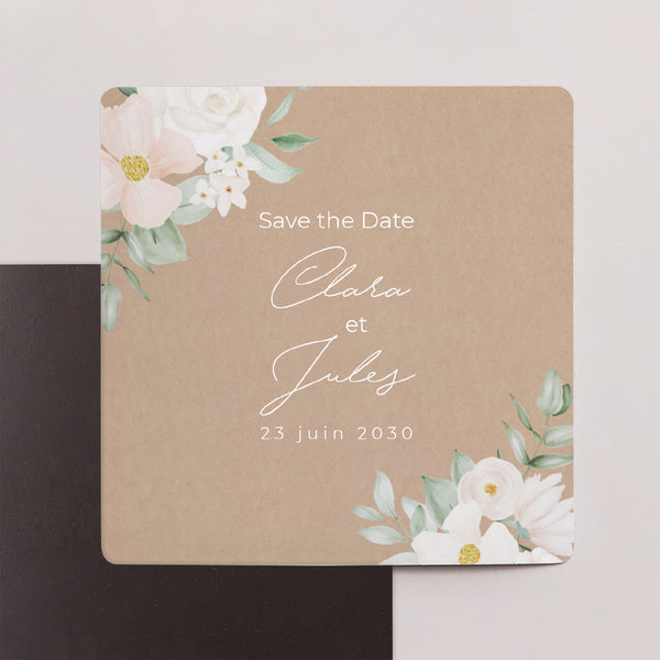 Save the date Mariage Lot de 9, magnétique Romance II photo