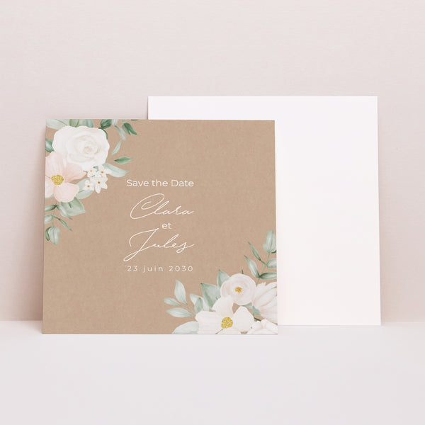 Save the date Mariage Carré Romance II photo