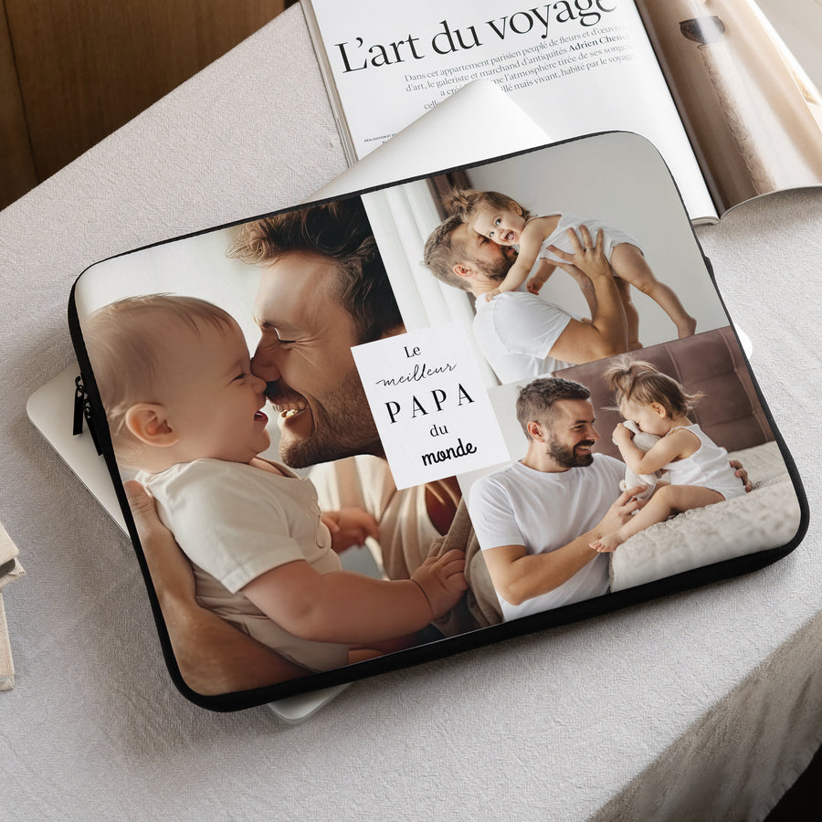 Housse ordinateur 15 pouces Le meilleur des papas photo