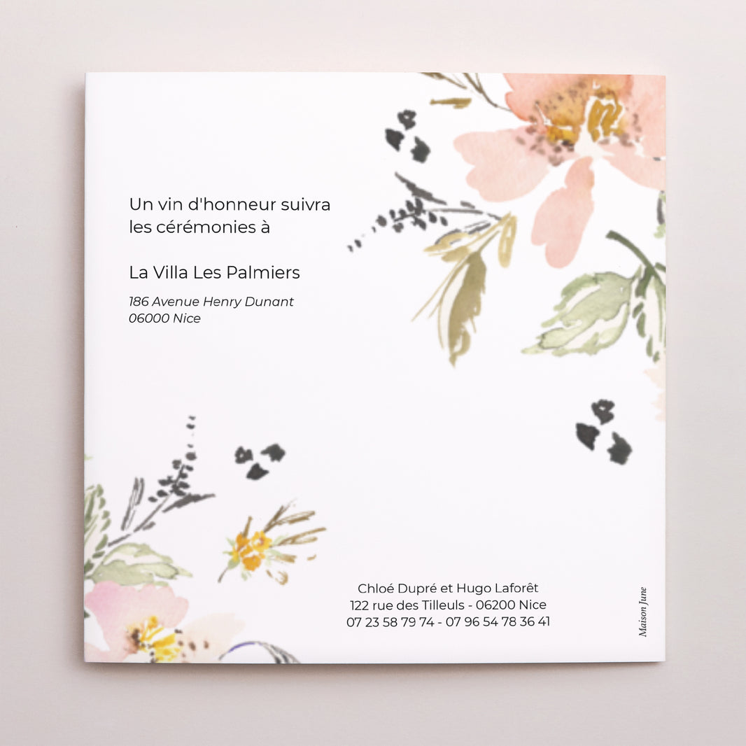 Faire-part Mariage Pochette disque fleurs pop 2 photo N° 3