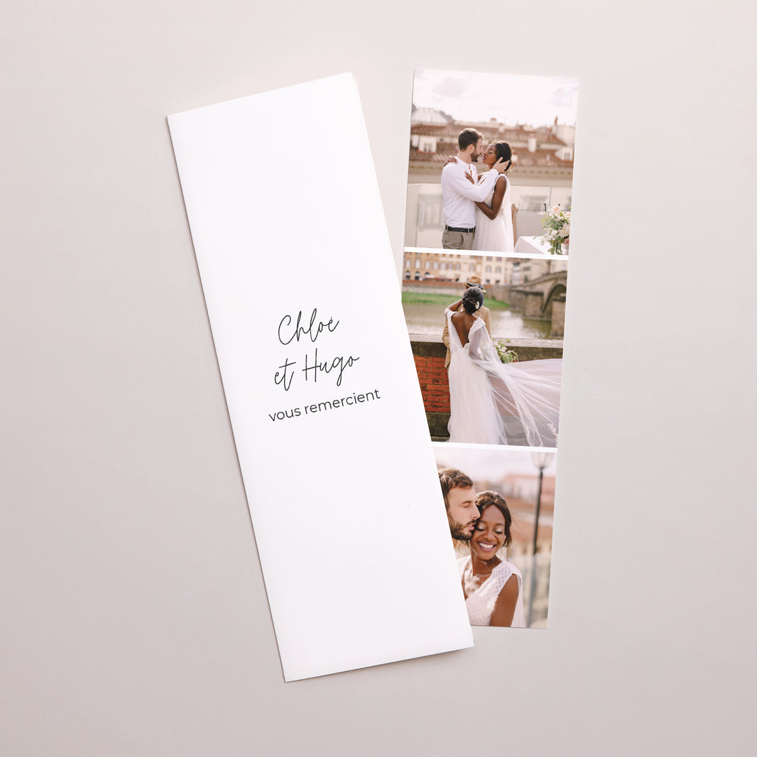 Remerciements Mariage Marque-page photo fleurs pop 2 photo N° 1