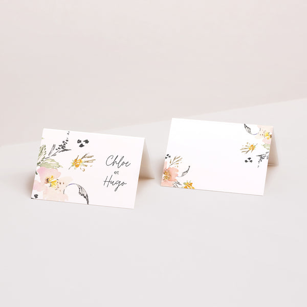 Marque-place Mariage 2 volets Fleurs pop II photo
