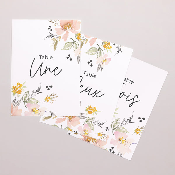 Marque table Mariage Rectangle Fleurs pop II photo