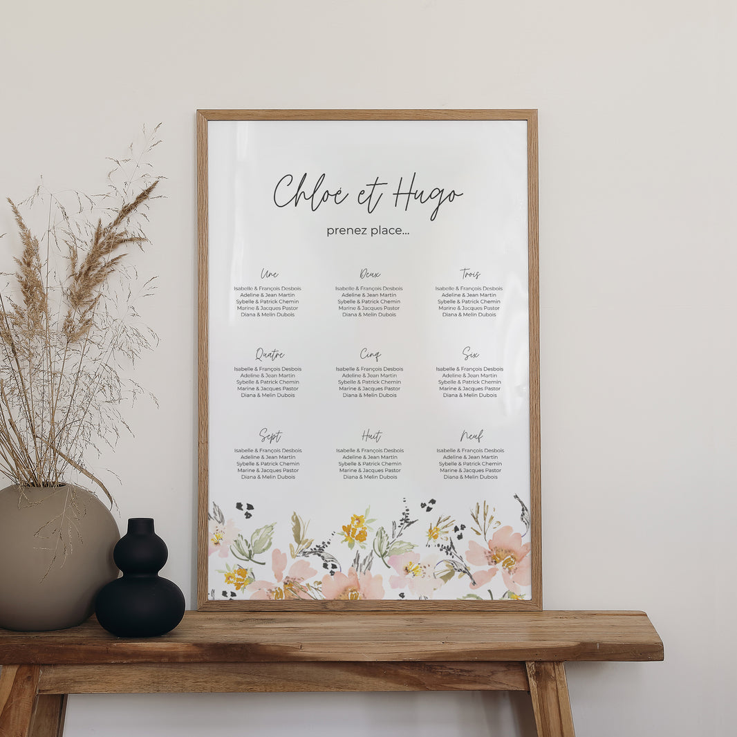 Plan de table Mariage Portrait fleurs pop 2 photo N° 2