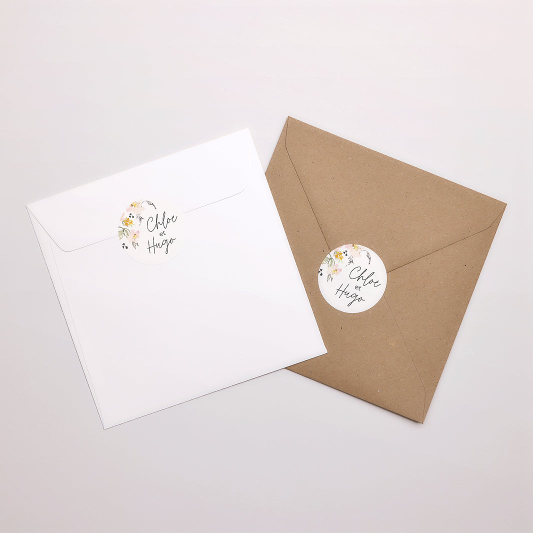 Sticker Mariage Rond fleurs pop 2 photo N° 3