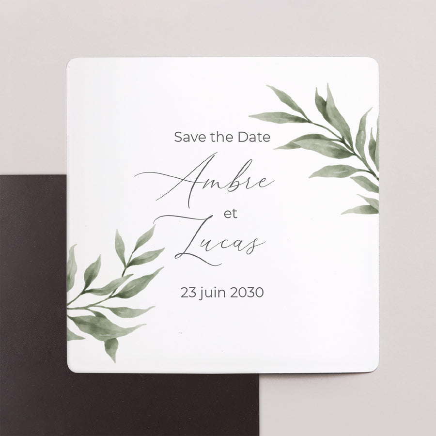 Save the date Mariage Lot de 9, magnétique Parade végétale photo