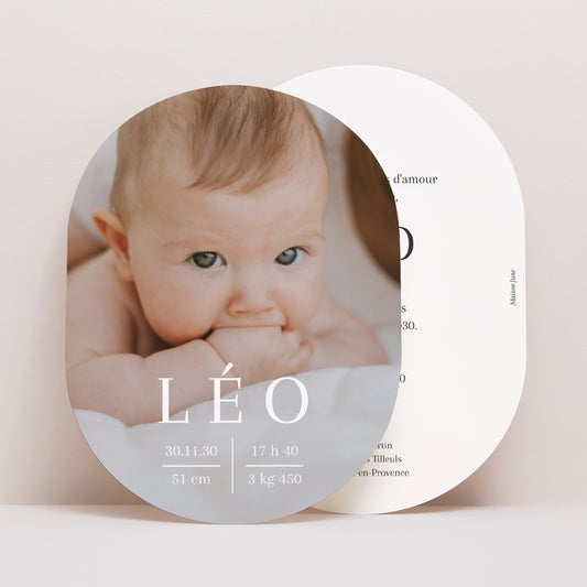 Faire-part Naissance Ovale Portrait de star photo