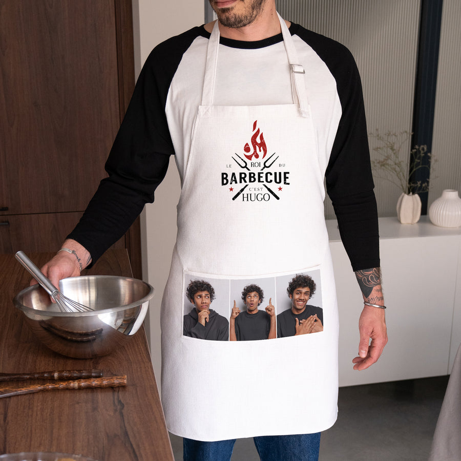 Tablier adulte Objets Beige naturel Le roi du Barbecue photo
