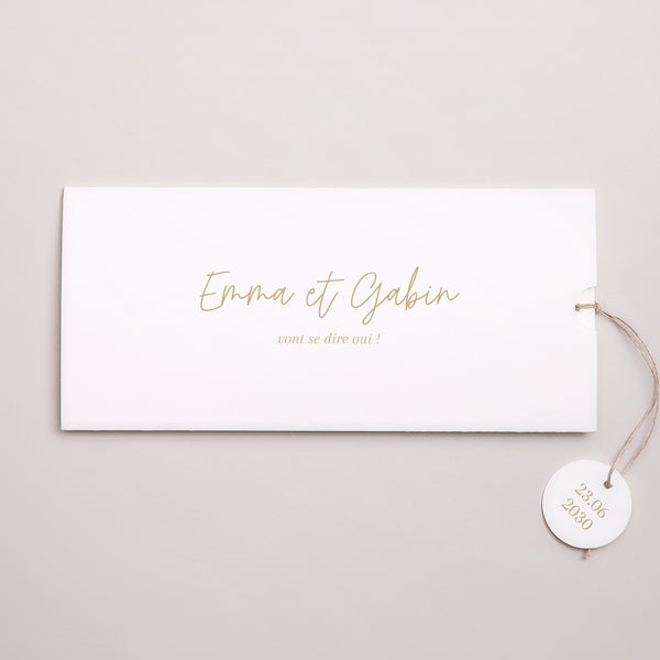 Faire-part Mariage Pochette 2 cartes, étiquette Shakespeare photo
