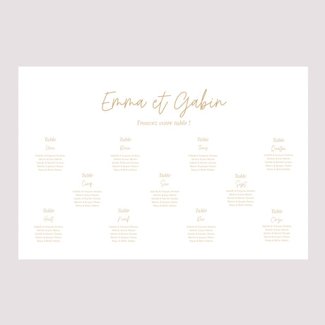 Plan de table Mariage Paysage 90 x 60 cm Shakespeare