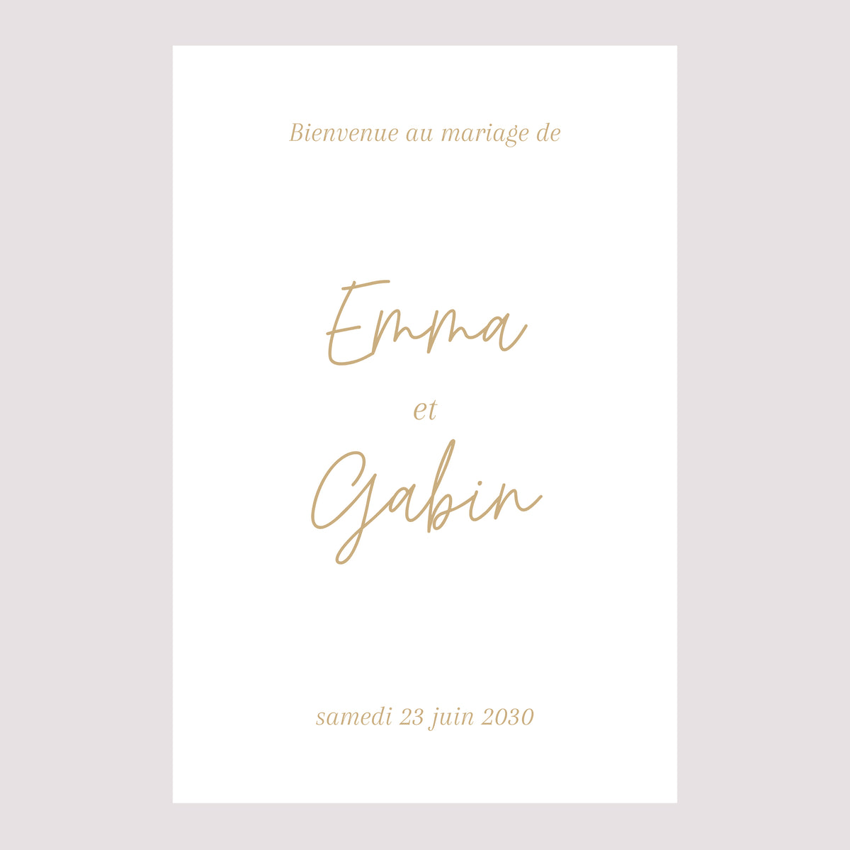 Panneau bienvenue Mariage Portrait 60 x 90 cm Shakespeare photo N° 2