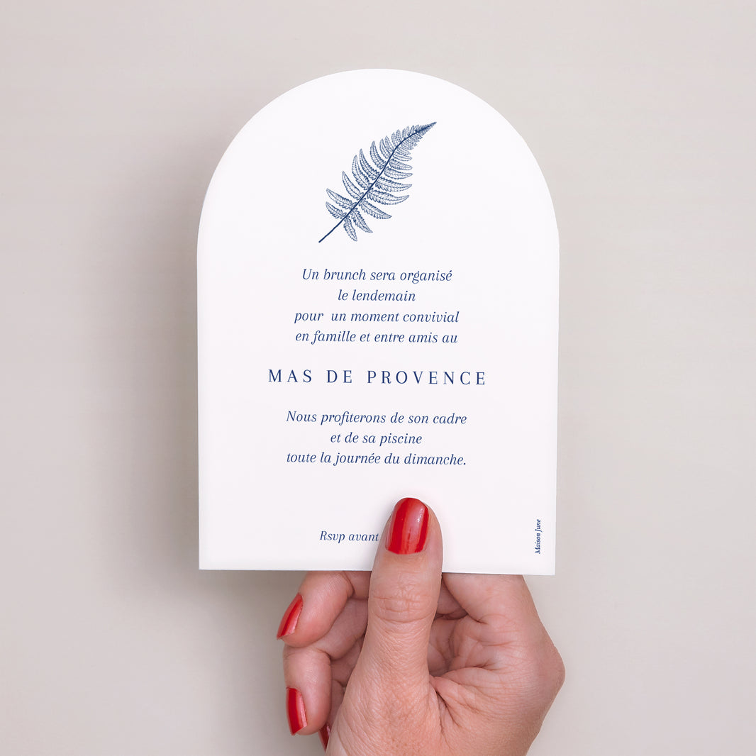 Invitations Mariage Petite arche cyanotype photo N° 3