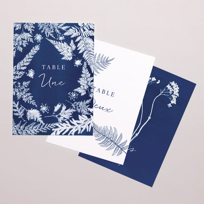 Marque table Mariage Rectangle cyanotype photo N° 1