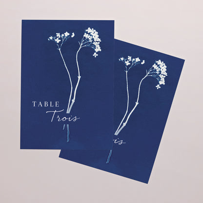 Marque table Mariage Rectangle cyanotype photo N° 2