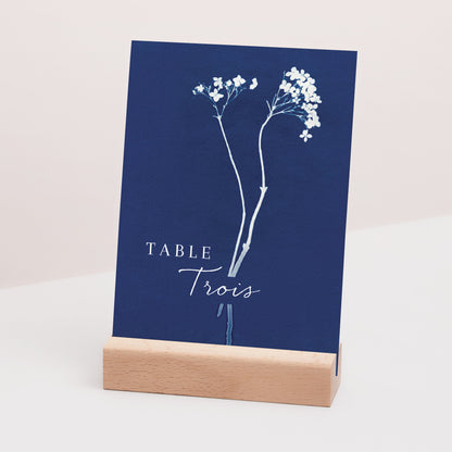 Marque table Mariage Rectangle cyanotype photo N° 3