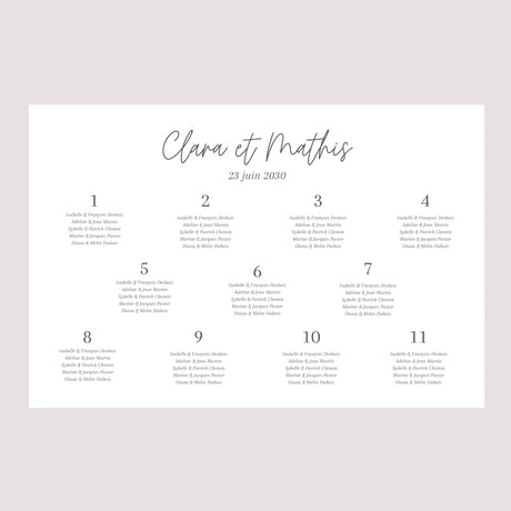 Plan de table Mariage Paysage 90 x 60 cm Shakespeare II