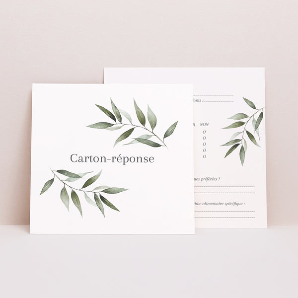 Carton réponse Mariage Carré Majéline photo