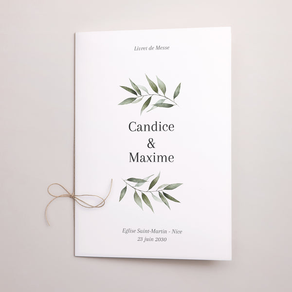 Livret de messe Mariage Double volet Majéline photo