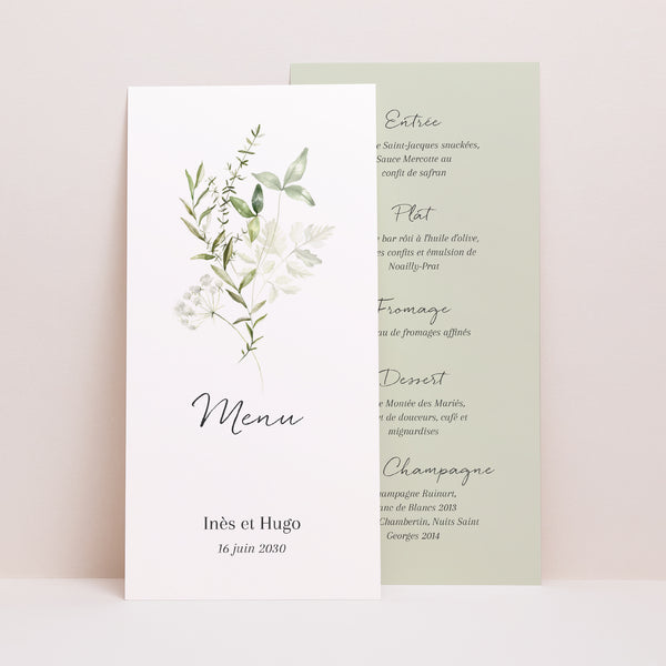 Menu Mariage Panoramique portrait Séraline photo