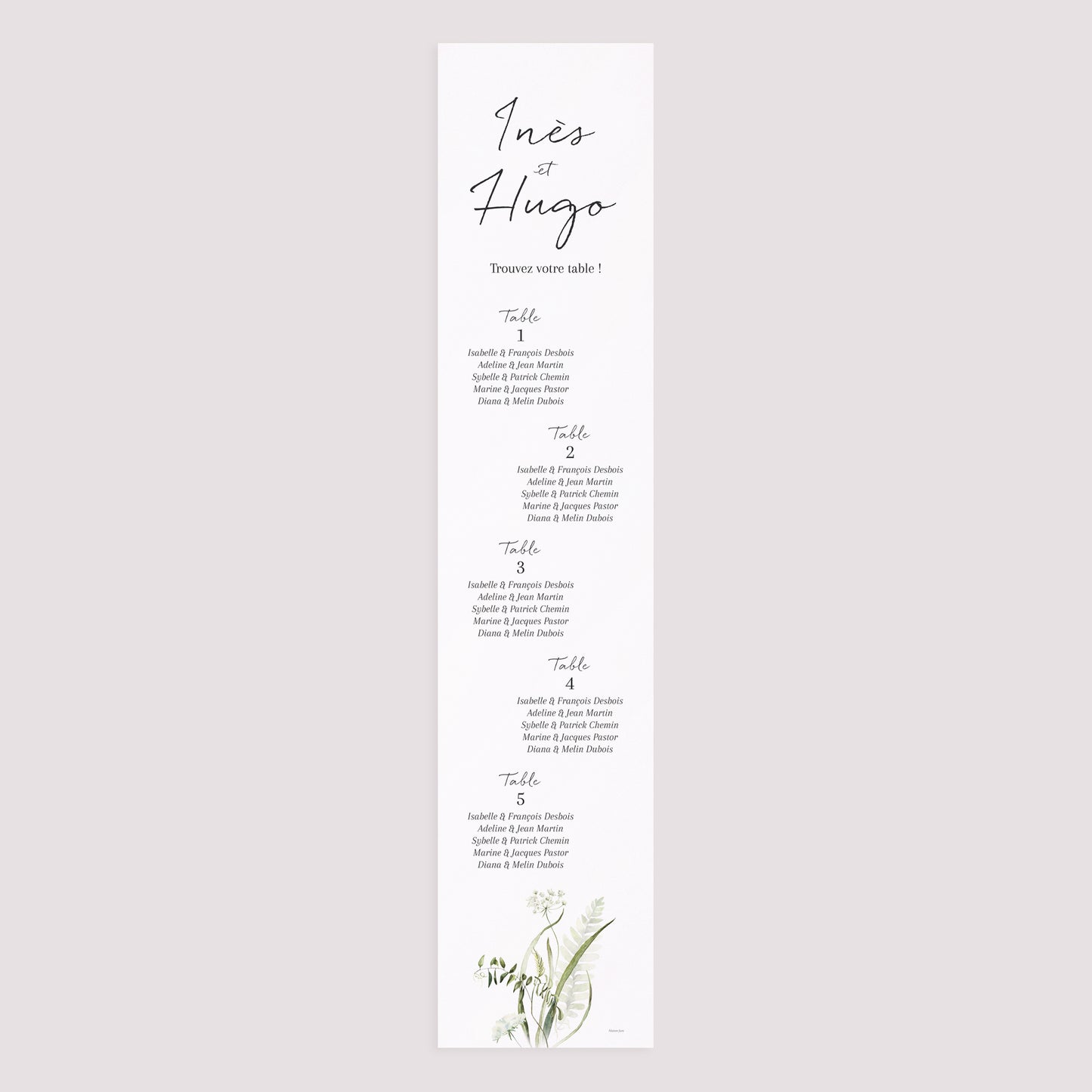 Plan de table Mariage Papier Séraline photo N° 3