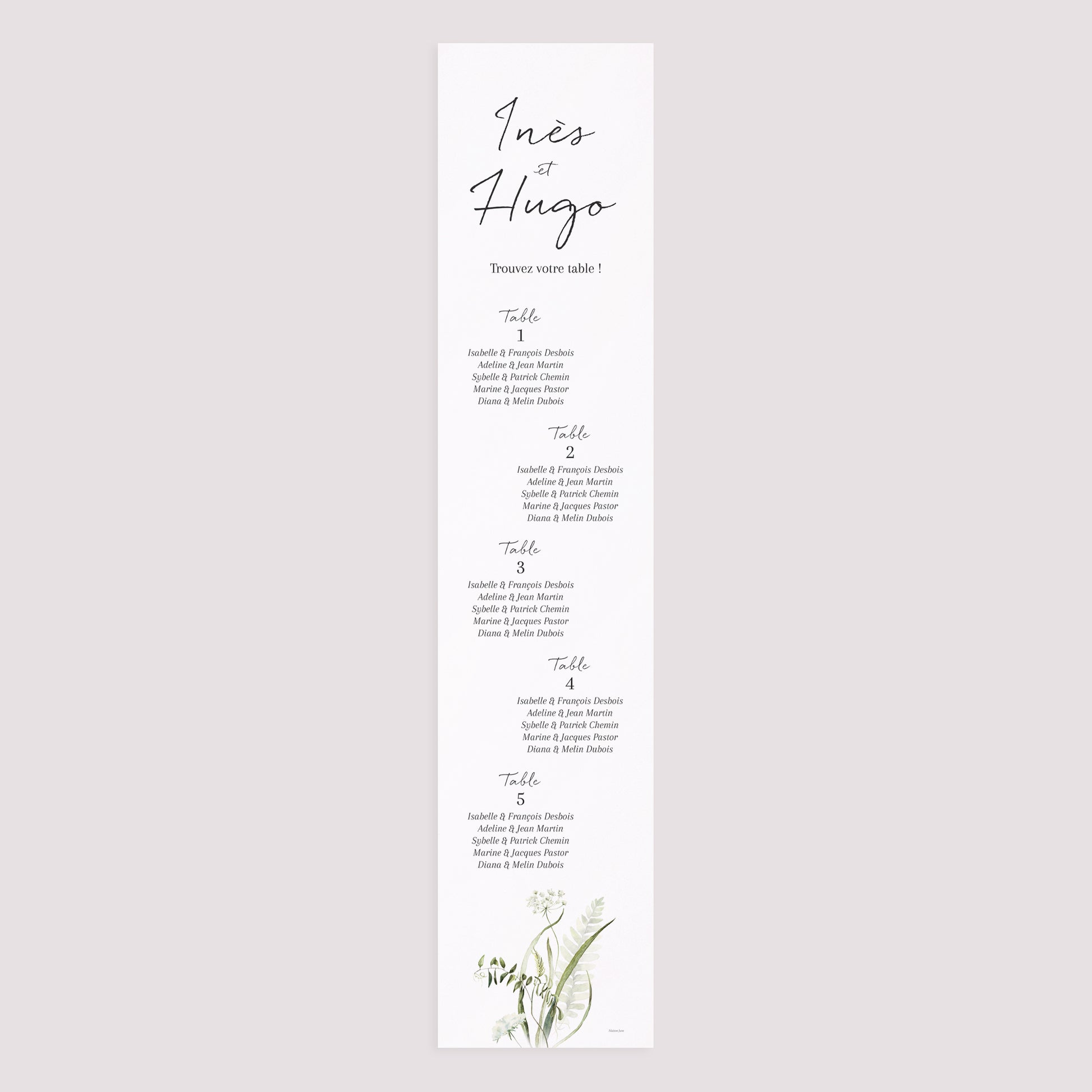 Plan de table Mariage Papier Séraline photo N° 3
