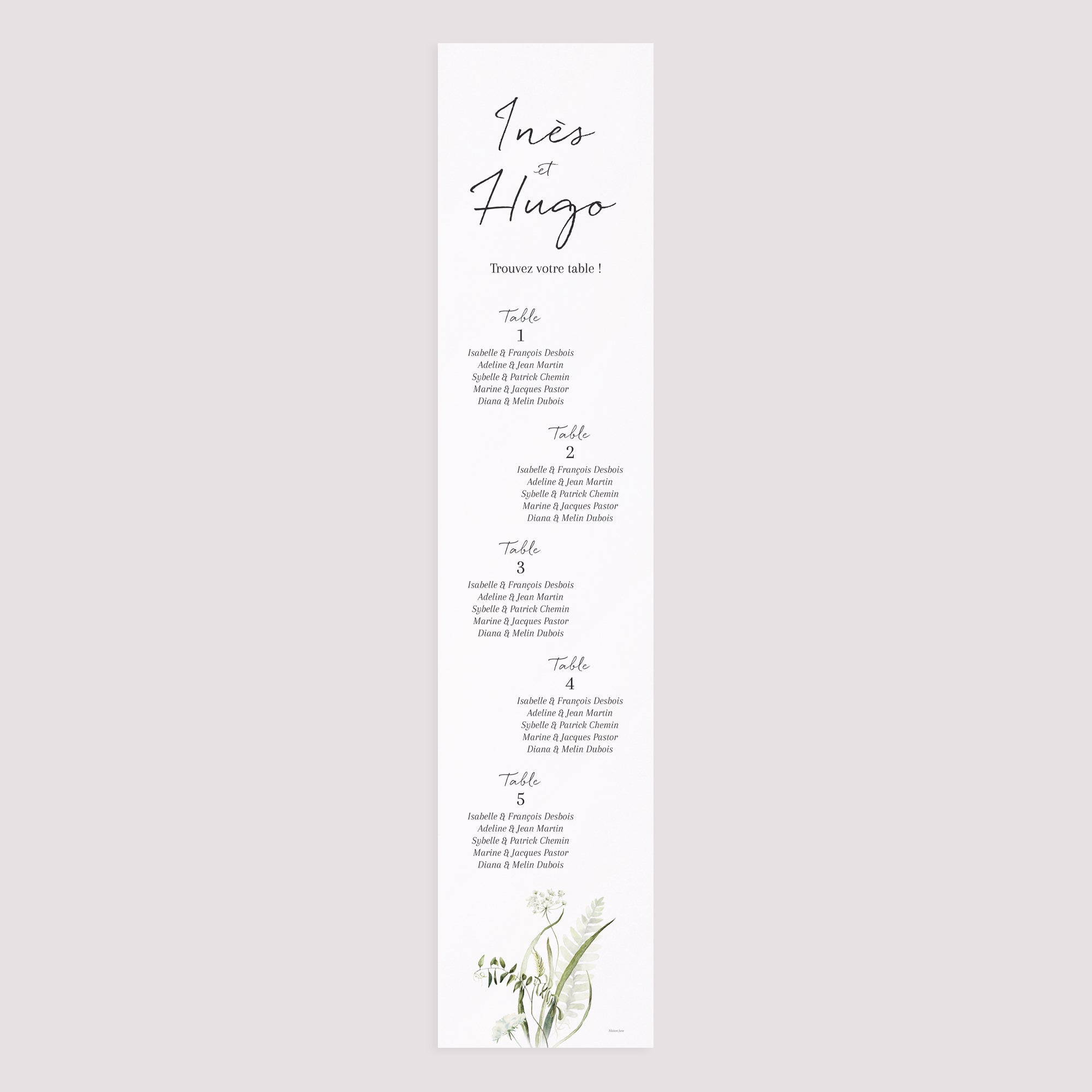 Plan de table Mariage Papier Séraline photo N° 3