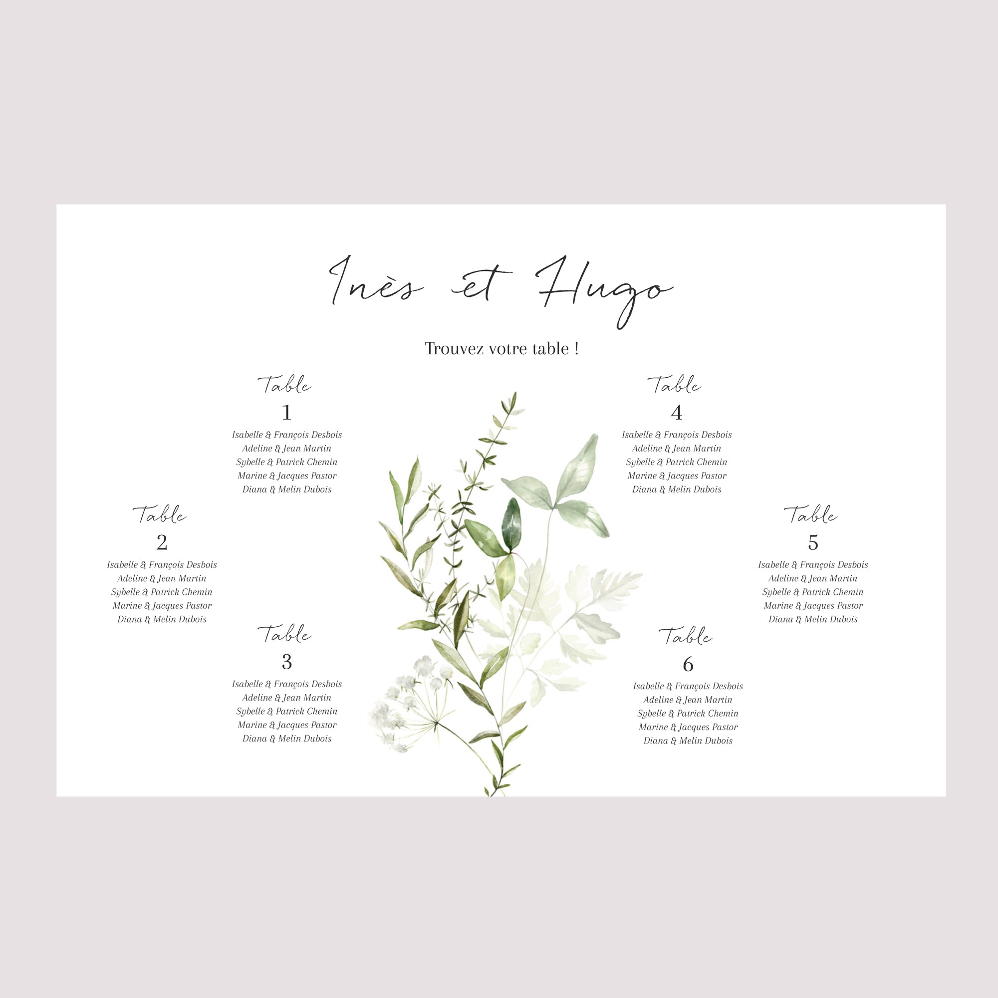 Plan de table Mariage Paysage Séraline photo N° 2
