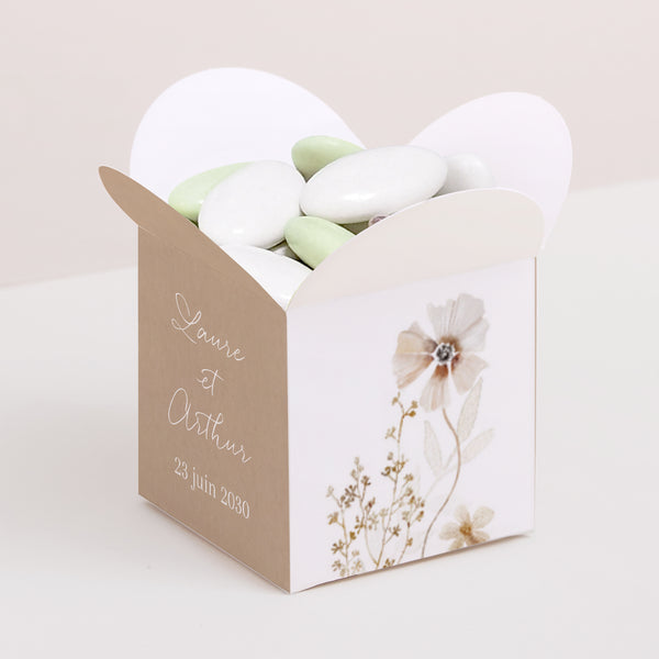 Boîte à dragées Mariage Ouverture papillon Camélise photo
