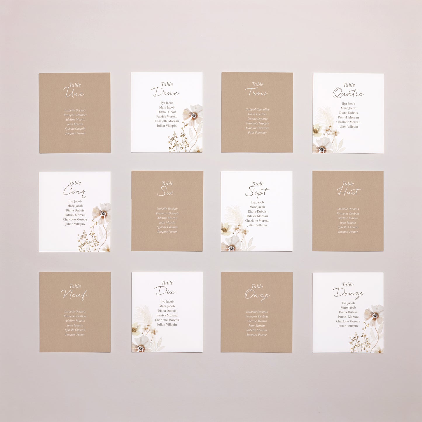 Plan de table Mariage Lot de 12 Camélise photo N° 1