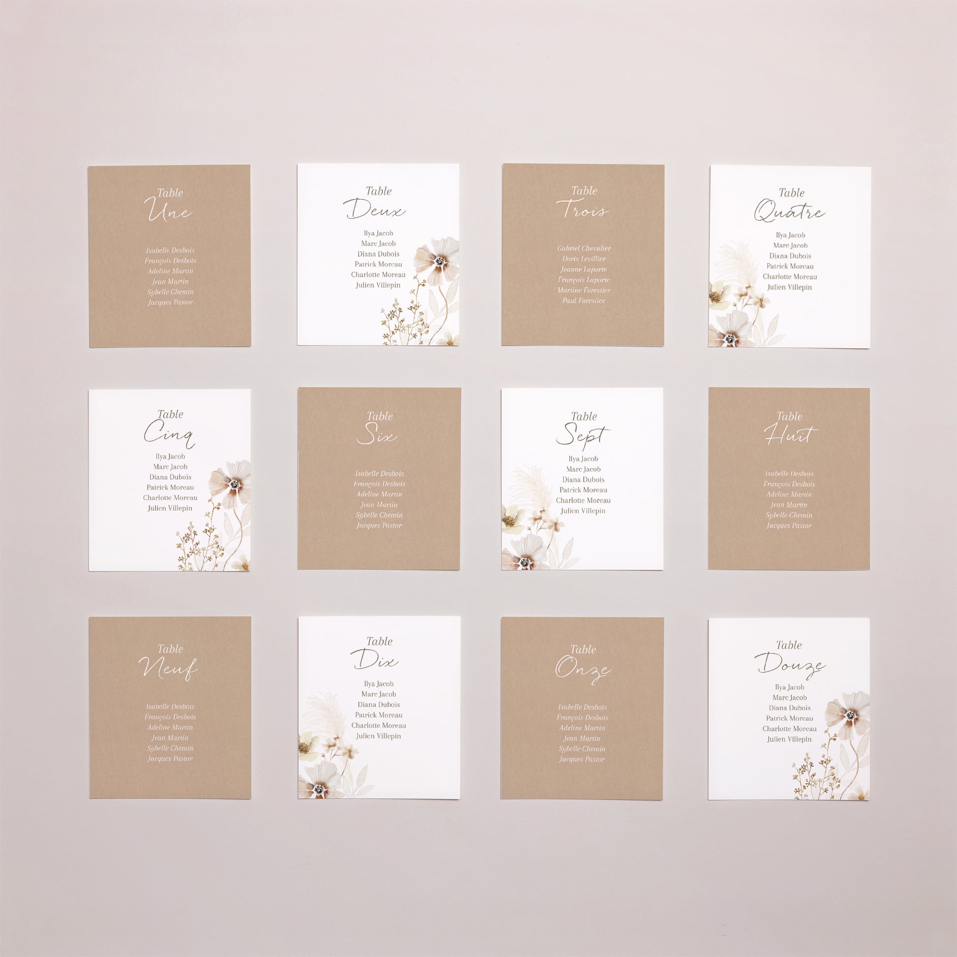Plan de table Mariage Lot de 12 Camélise photo N° 1