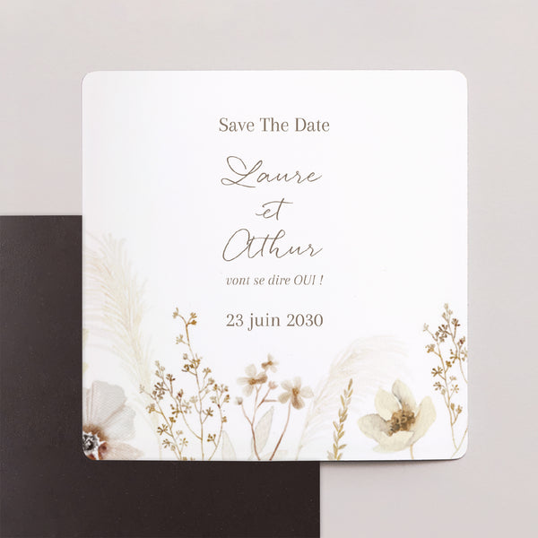 Save the date Mariage Lot de 9, magnétique Camélise photo