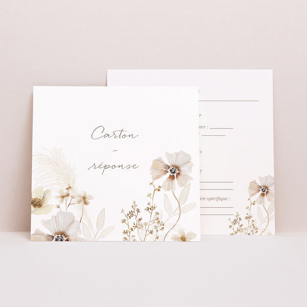 Carton réponse Mariage Carré Camélise photo