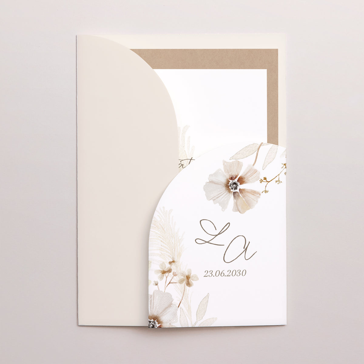 Faire-part Mariage Pochette 2 cartes Camélise photo