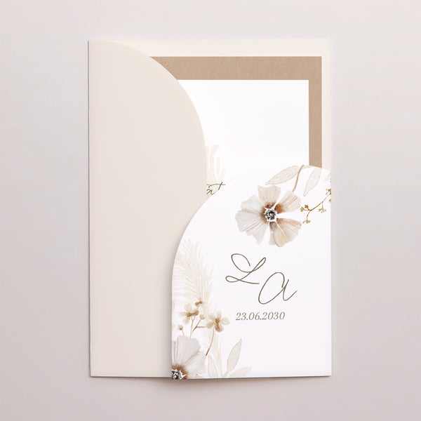 Faire-part Mariage Pochette 2 cartes Camélise photo