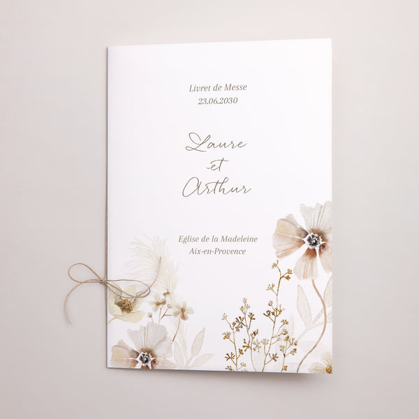 Livret de messe Mariage Double volet Camélise photo