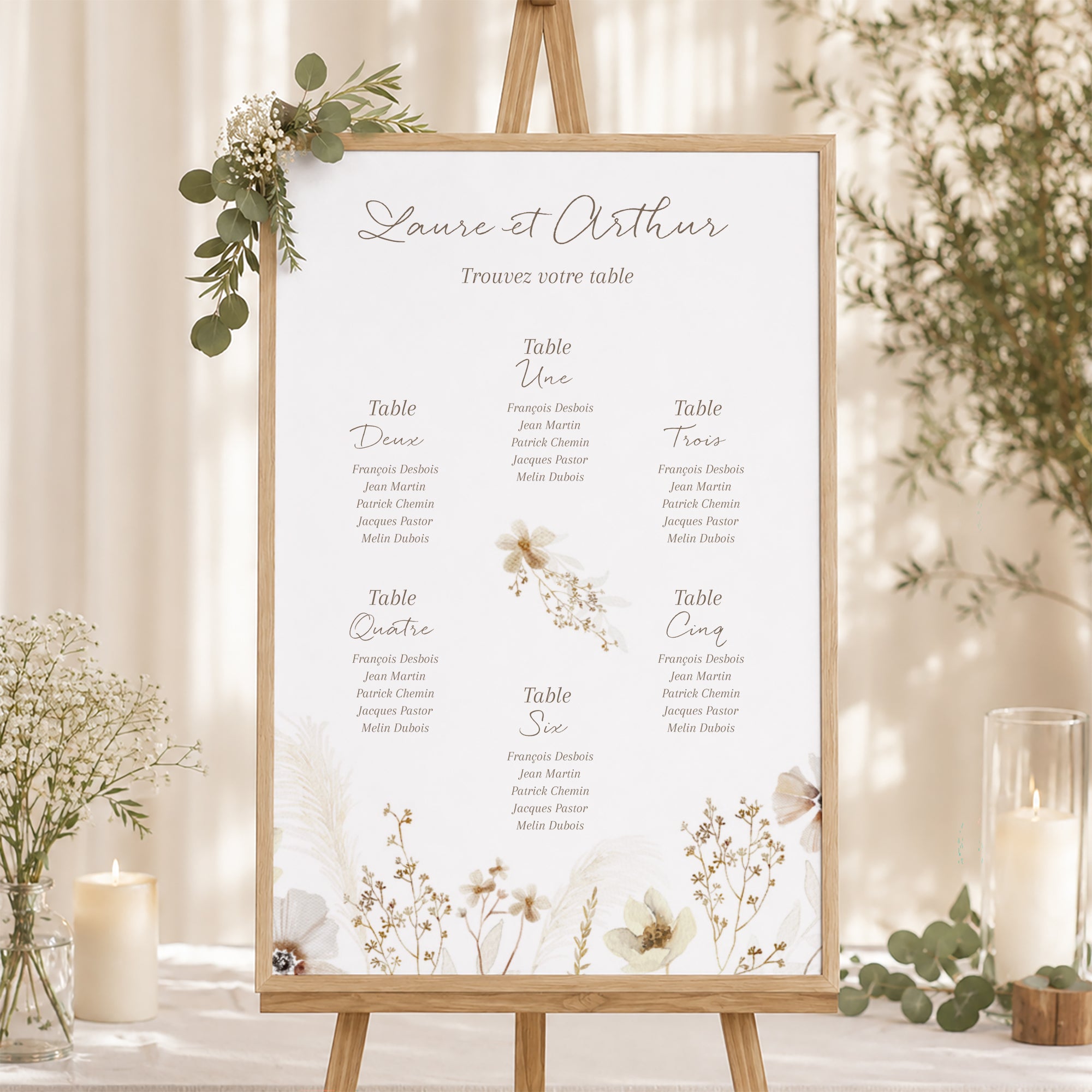 Plan de table Mariage Portrait Camélise photo N° 1