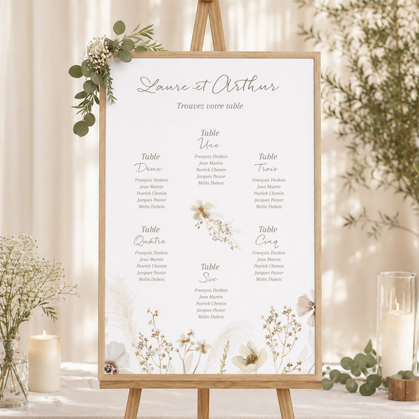 Plan de table Mariage Portrait Camélise photo