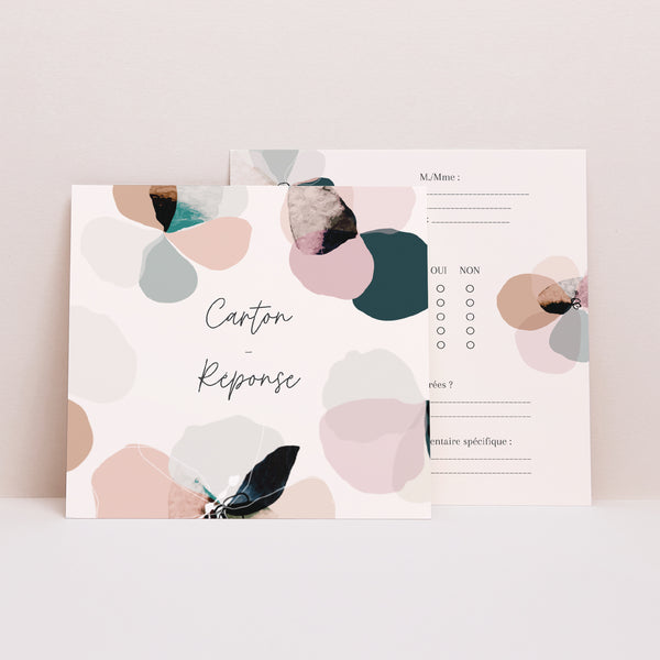 Carton réponse Mariage Carré Brunelle photo