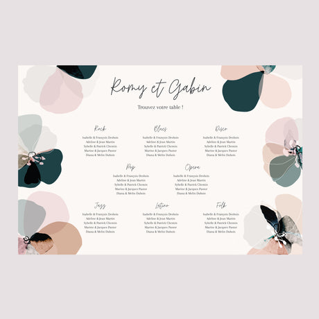 Plan de table Mariage Paysage 90 x 60 cm Brunelle