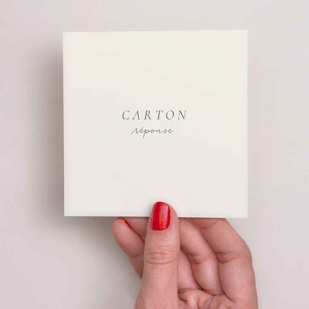 Carton réponse Mariage Carré Couronne végétale photo N° 2