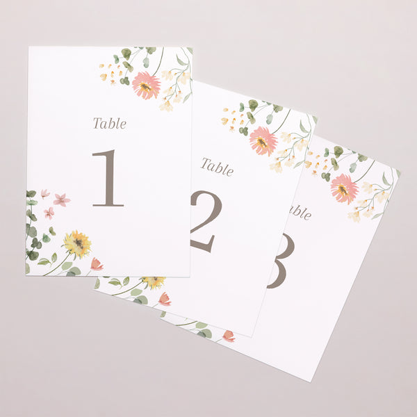 Marque table Mariage Rectangle Fleurs d'été photo