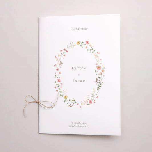 Livret de messe Mariage Double volet Fleurs d'été photo