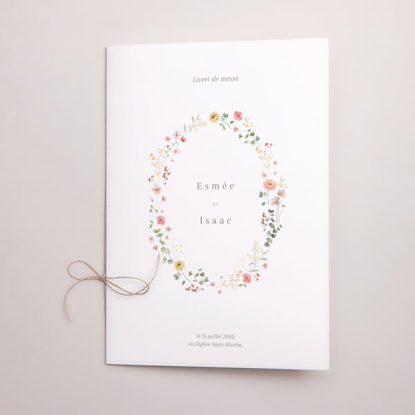 Livret de messe Mariage Double volet Fleurs d'été photo
