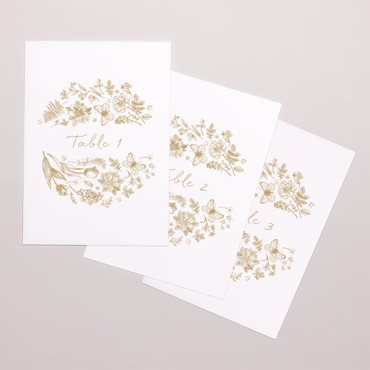Marque table Mariage Rectangle Herbier doré photo