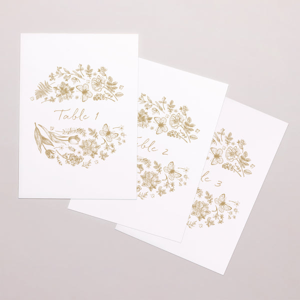 Marque table Mariage Rectangle Herbier doré photo