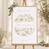 Panneau bienvenue Mariage Portrait 60 x 90 cm Herbier doré photo N° 1