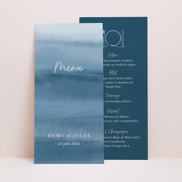 Menu Mariage Panoramique portrait Océan d'amour photo