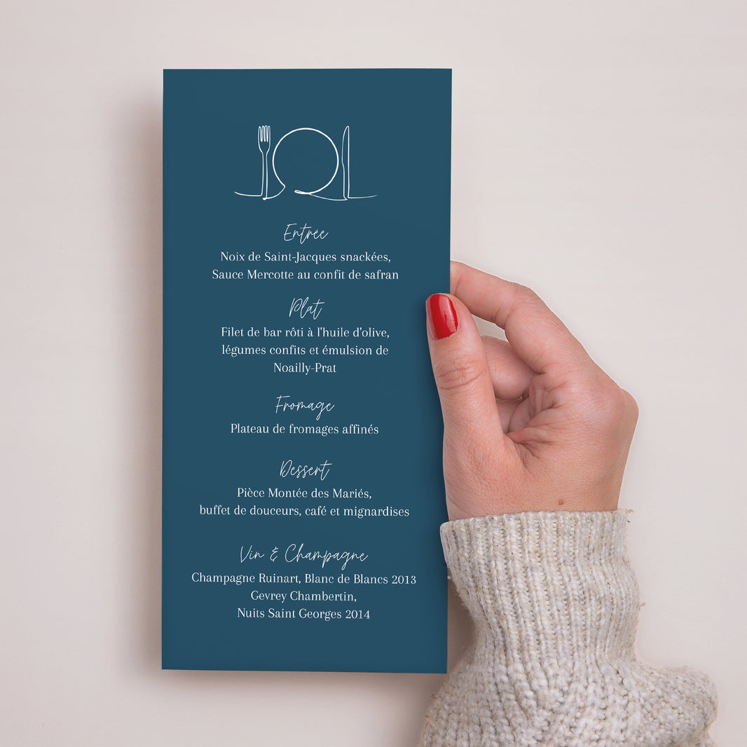 Menu Mariage Panoramique portrait Océan d'amour photo N° 3