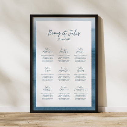 Plan de table Mariage Portrait Océan d'amour photo N° 1